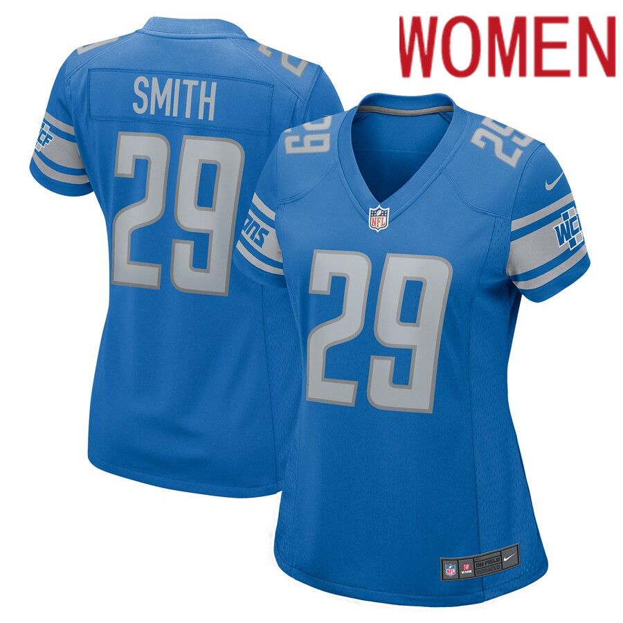 Women Detroit Lions #29 Saivion Smith Nike Blue Home Game Player NFL Jersey->women nfl jersey->Women Jersey